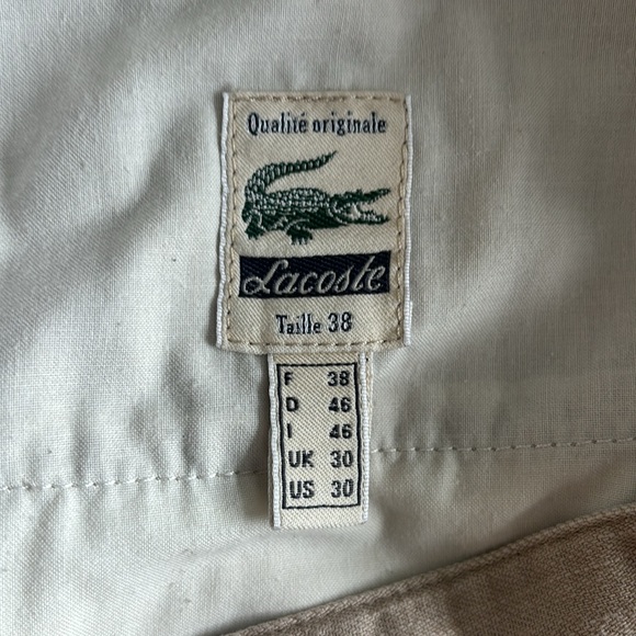 Lacoste Linen Cotton Slim-fit Shorts in Sand (US 30) - Picture 5 of 5